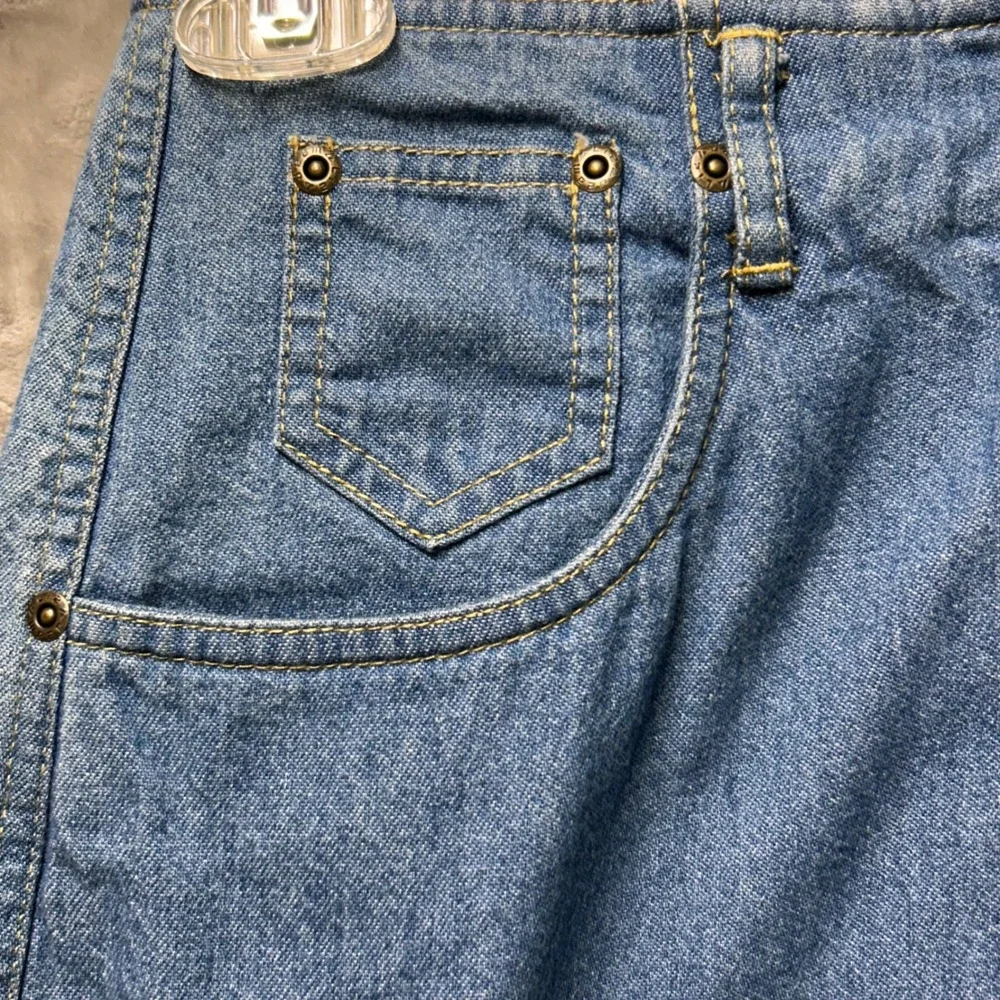 Lizwear Womens Button Front Denim A-Line Skirt Size 8‎ Blue Cotton Vintage Y2K